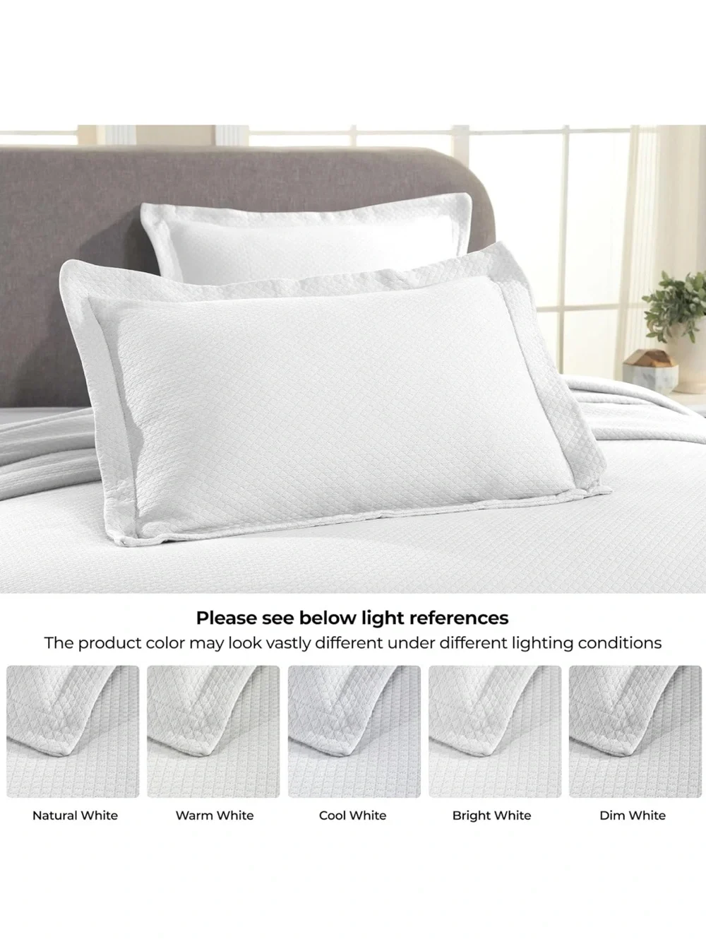 Twin Premium Cotton Airy Textured Bedspread White Quilt Set